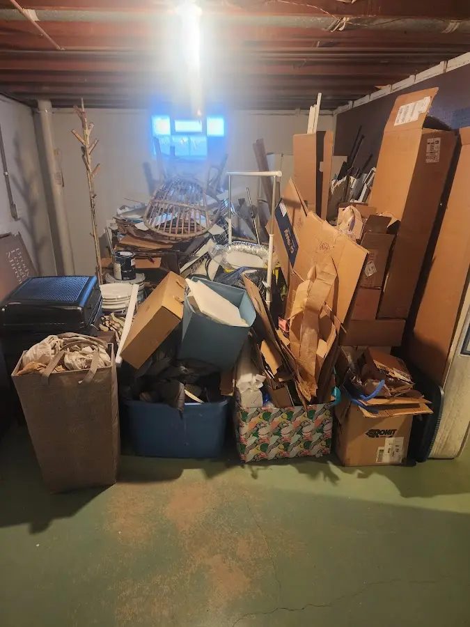 Roll-off dumpster container at job site for Cleanout Dumpster Rental in Festus